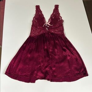 For Love And Lemons Deep Red Lace Chemise